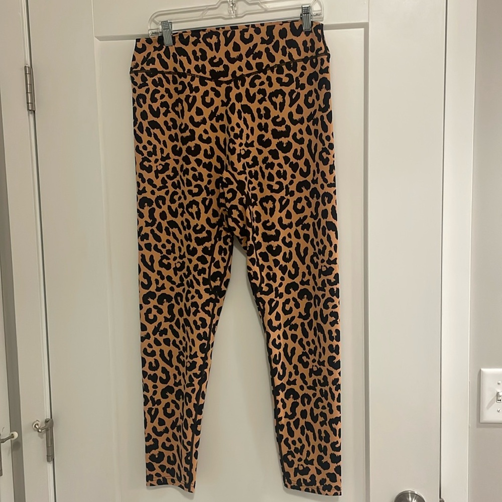 Balance Athletica The Ascend Cheetah Print Ankle Leggings Black/Tan Size 3XL